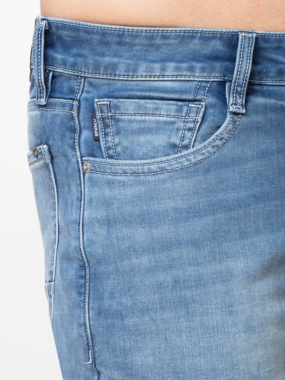 Men Light Blue 	Straight Fit Denim
