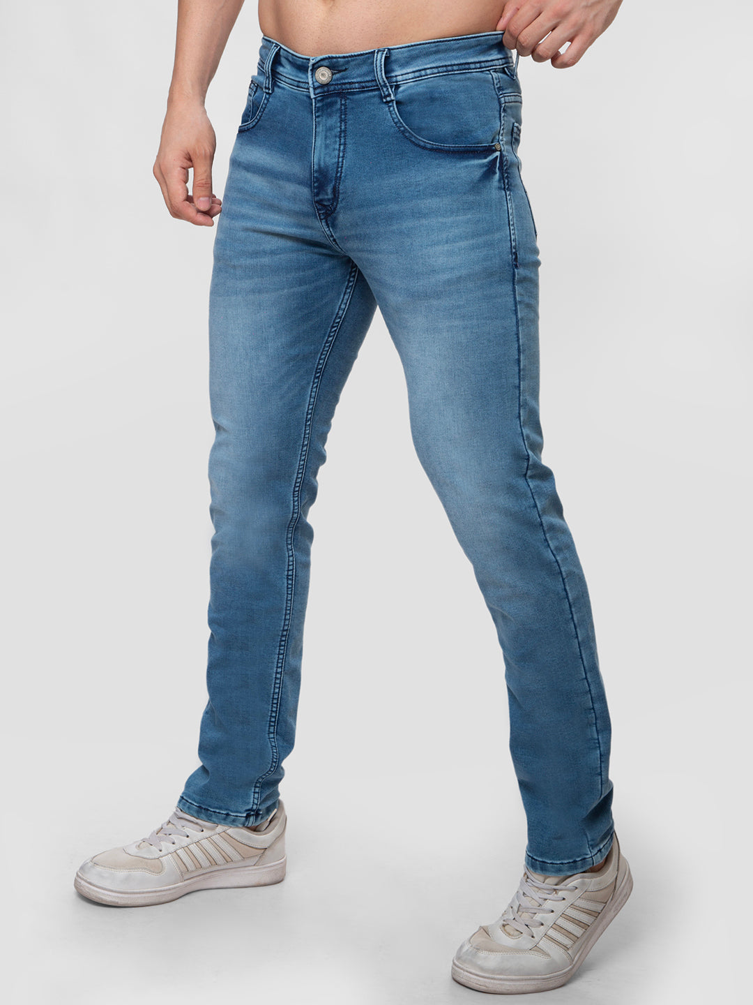 Men Light Blue Slim Fit Denim