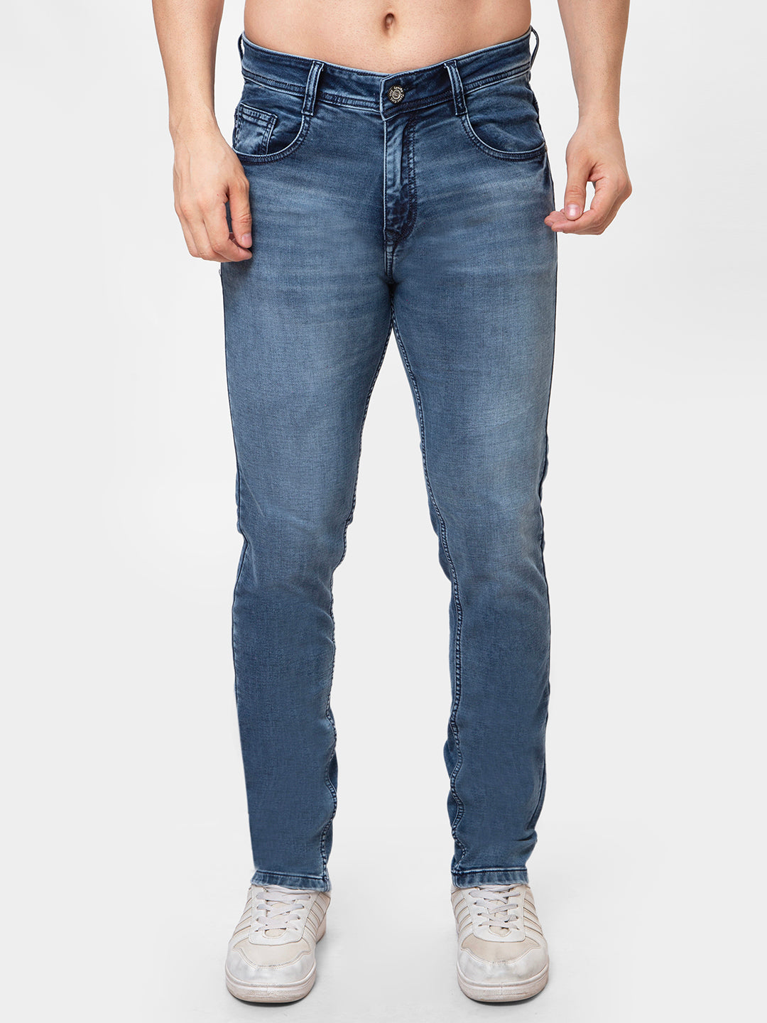 Men Light Blue Slim Fit Denim