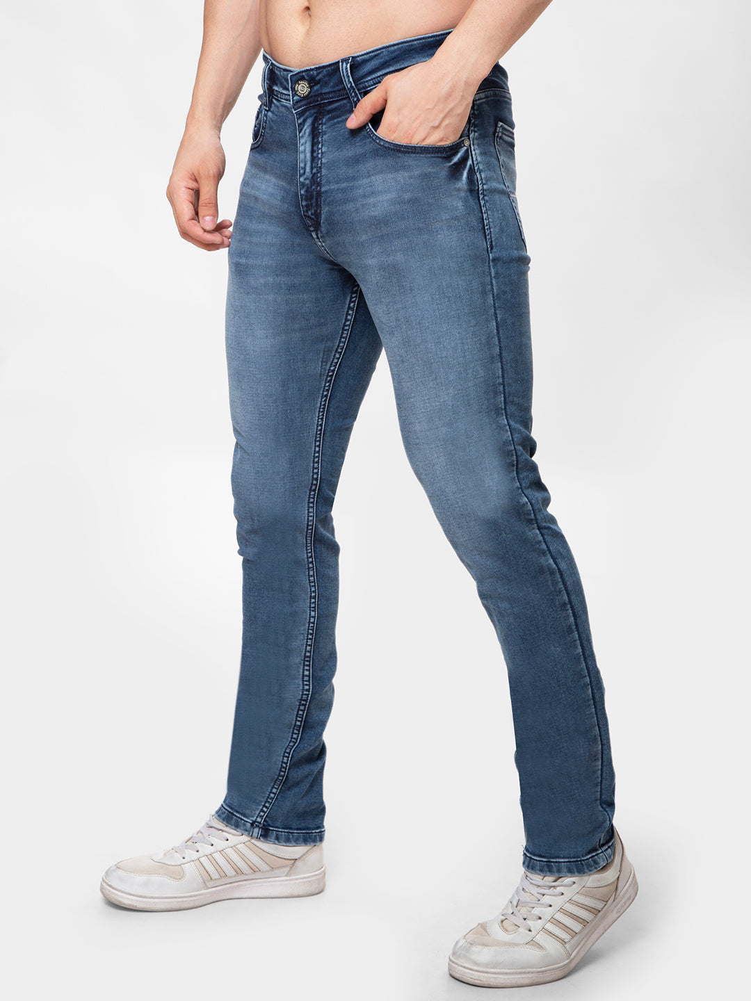 Men Light Blue Slim Fit Denim