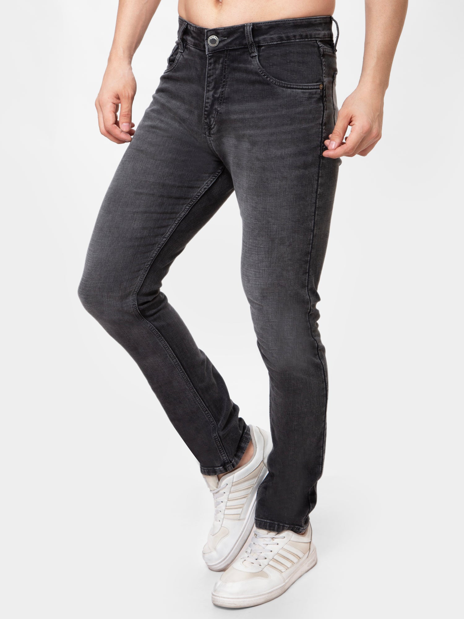 Men Light Grey Narrow Fit Denim