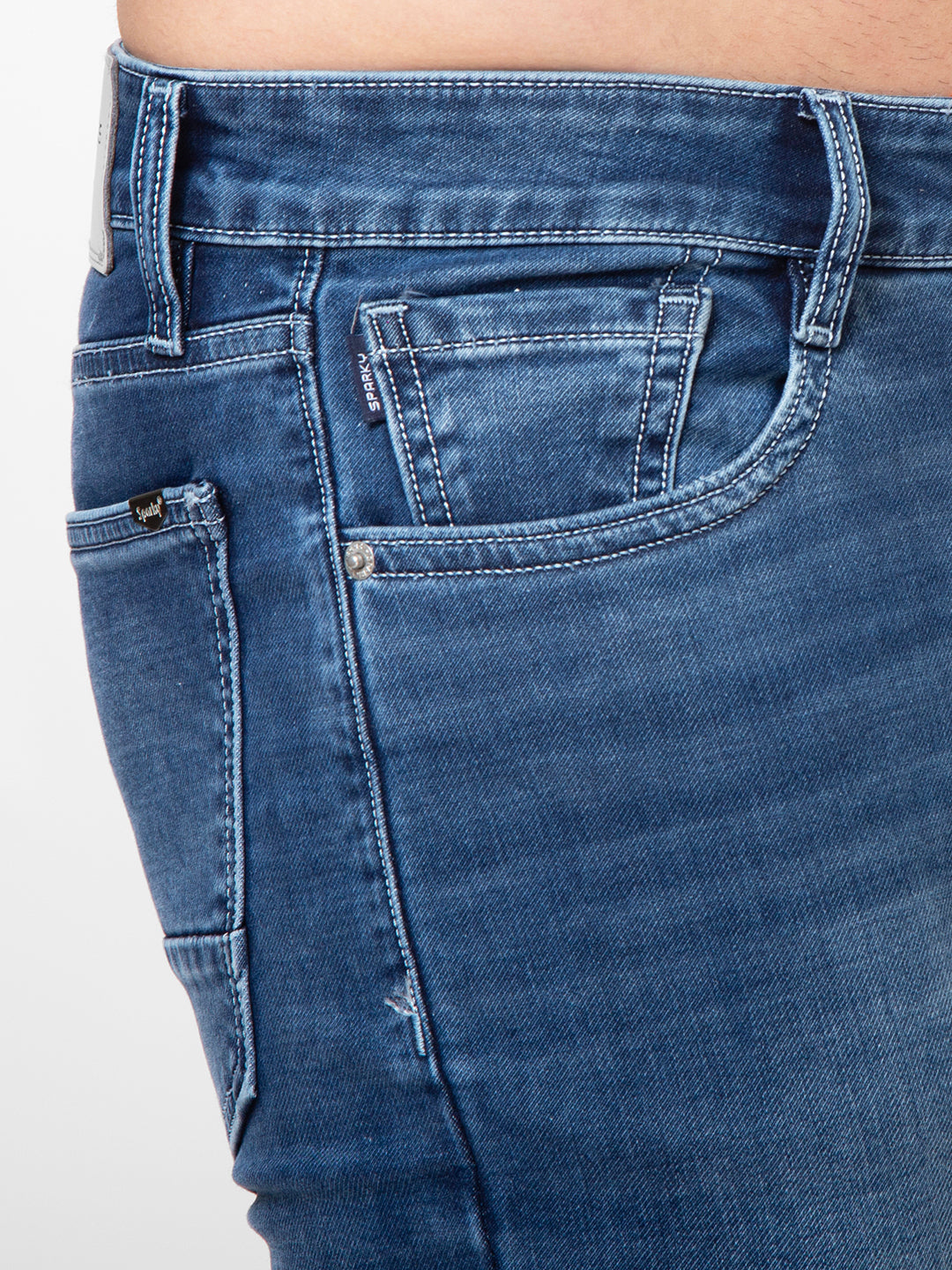 Men Mid Blue 	Straight Fit Denim
