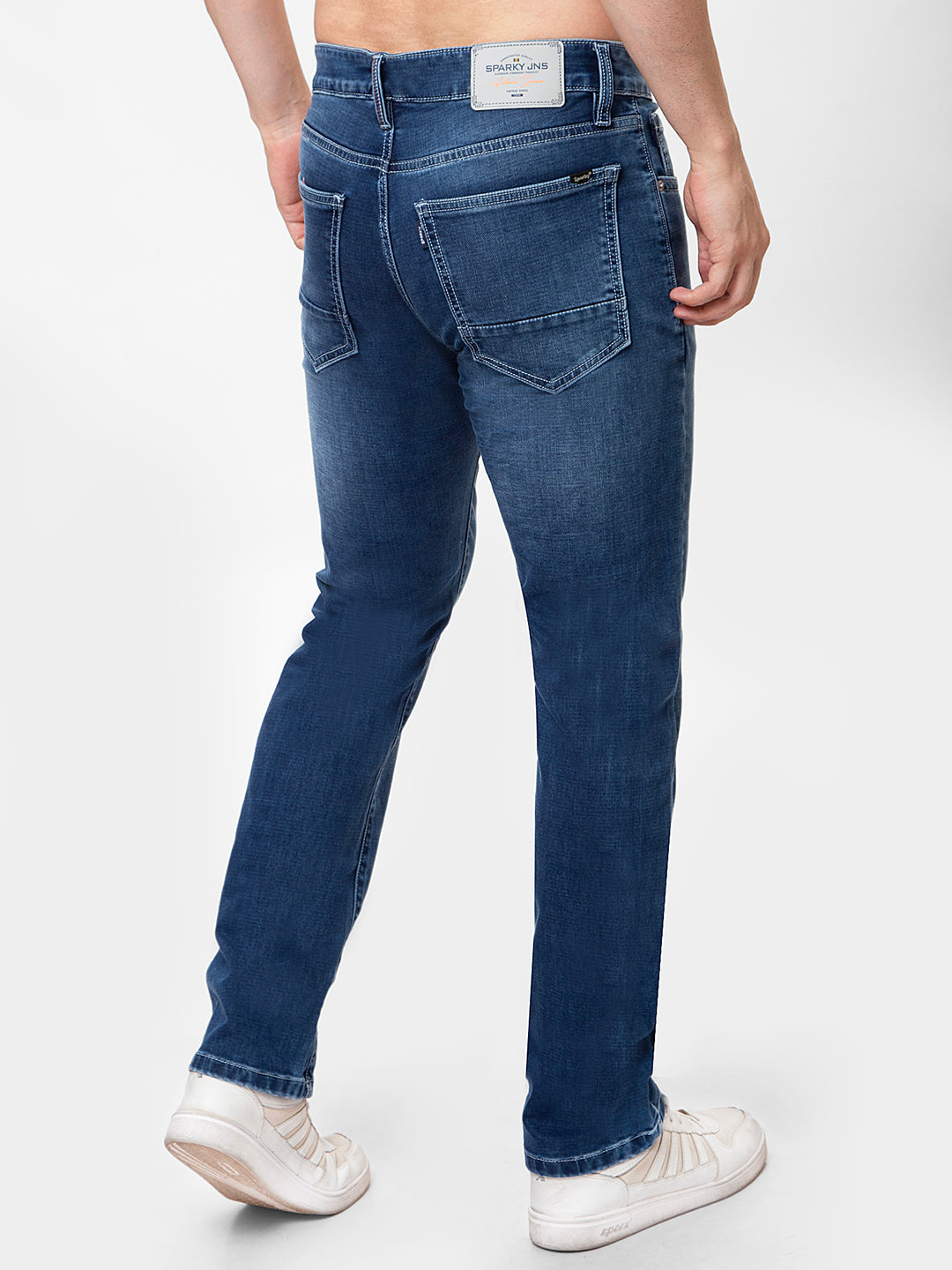 Men Mid Blue 	Straight Fit Denim