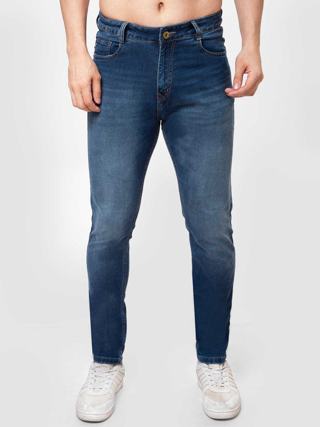 Men Light Blue Narrow Fit Denim