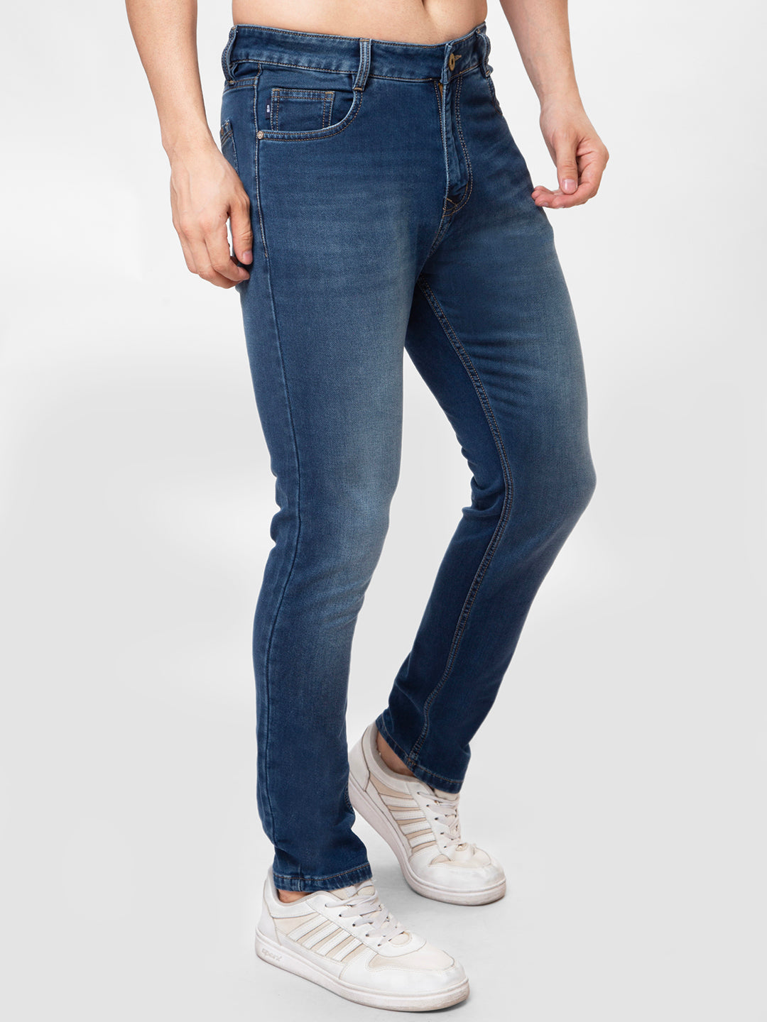 Men Light Blue Narrow Fit Denim