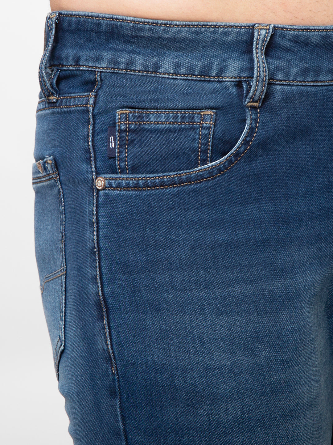 Men Light Blue Narrow Fit Denim