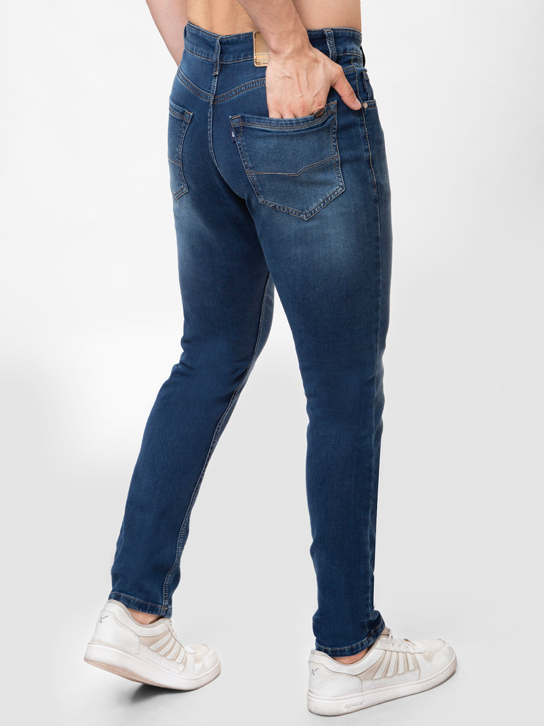 Men Light Blue Narrow Fit Denim