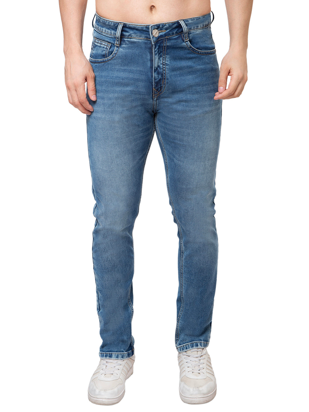 Men Light Blue Narrow Fit Denim