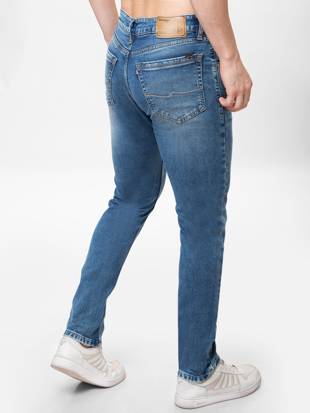 Men Light Blue Narrow Fit Denim
