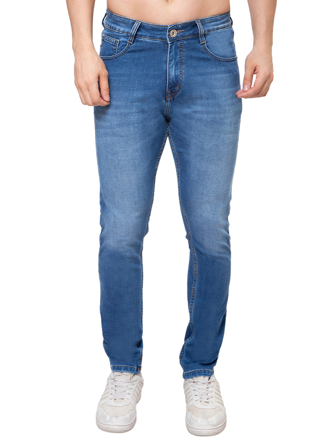 Men Light Blue Narrow Fit Denim