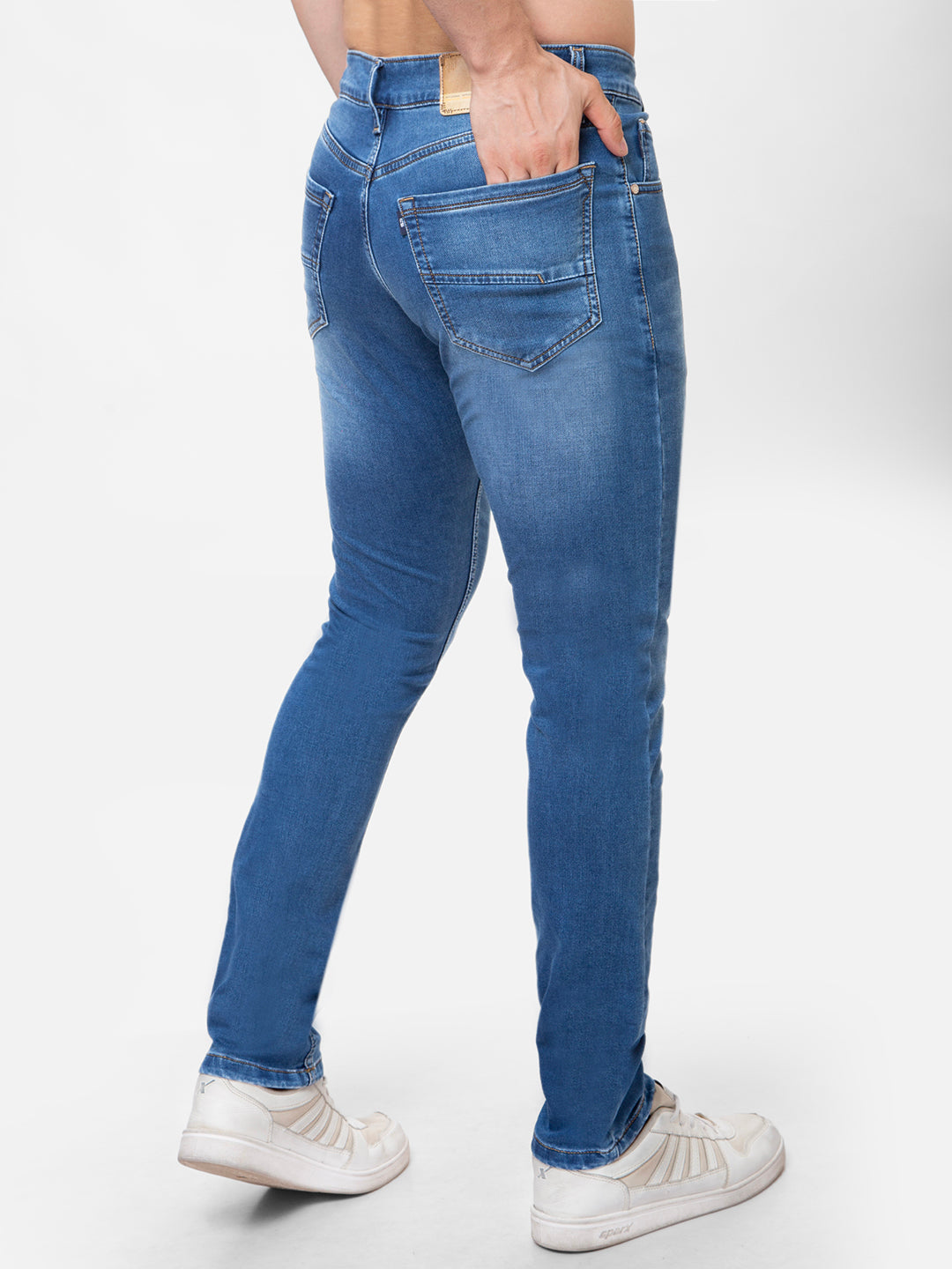 Men Light Blue Narrow Fit Denim