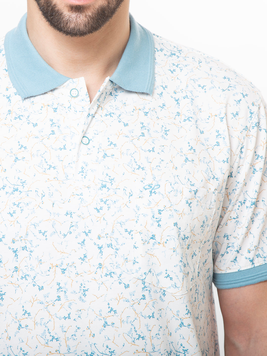 Men Sky Polo Printed T-Shirt