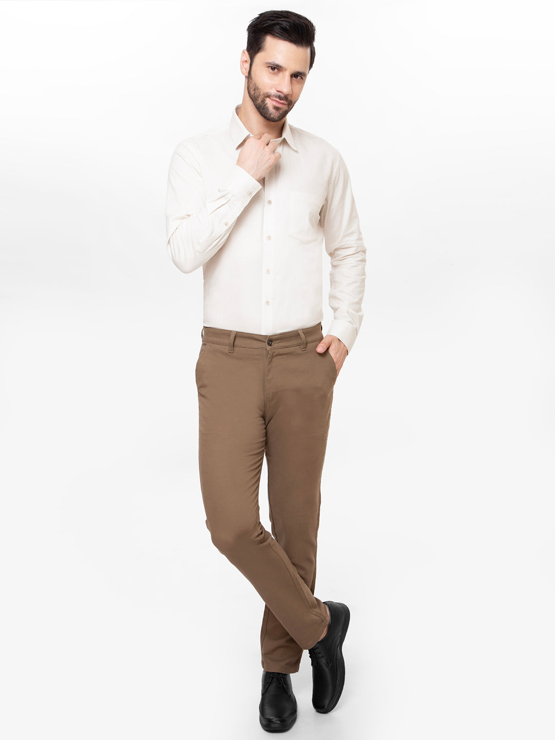 Men Brown Slim Fit Non Denim