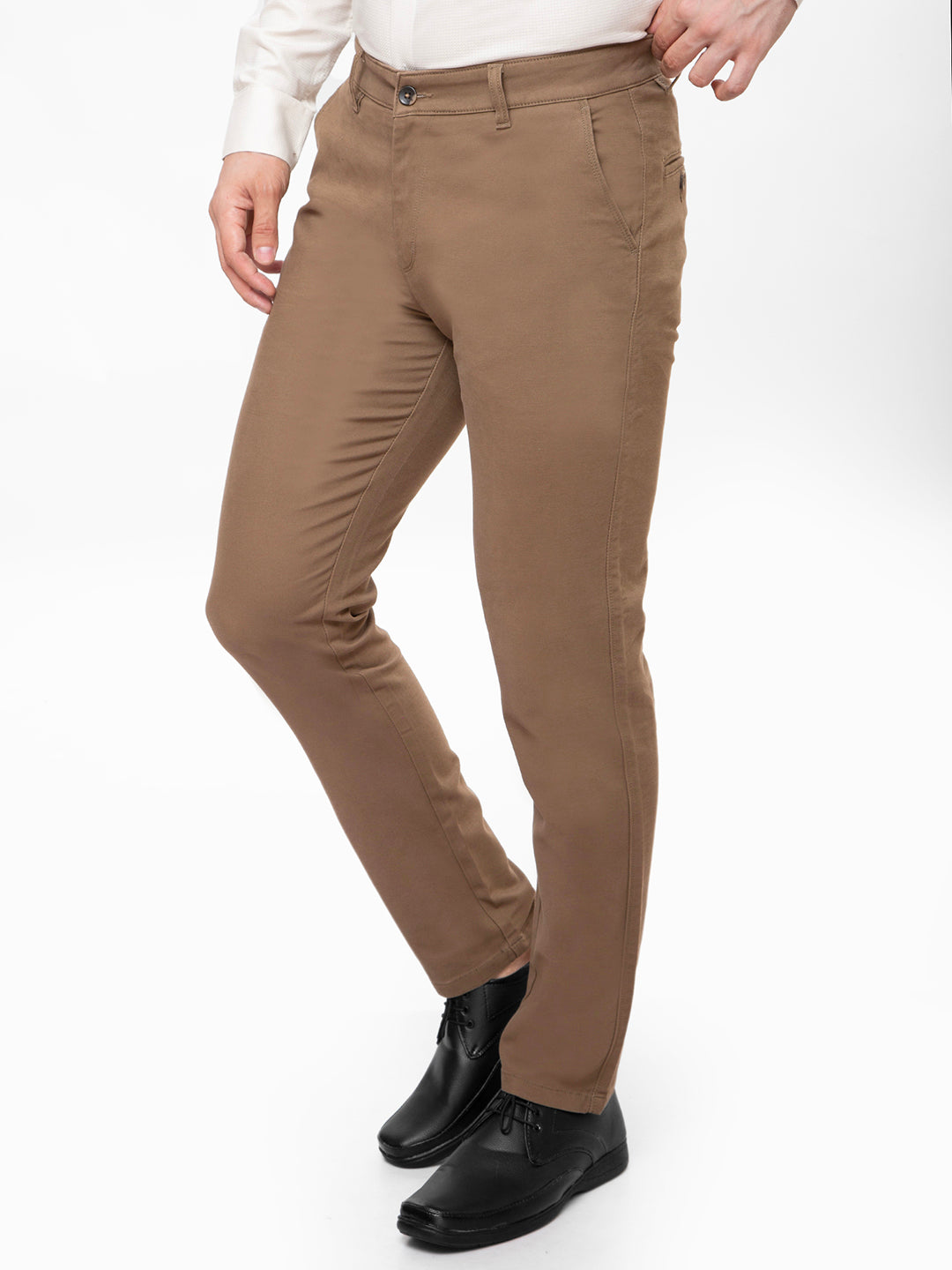 Men Brown Slim Fit Non Denim