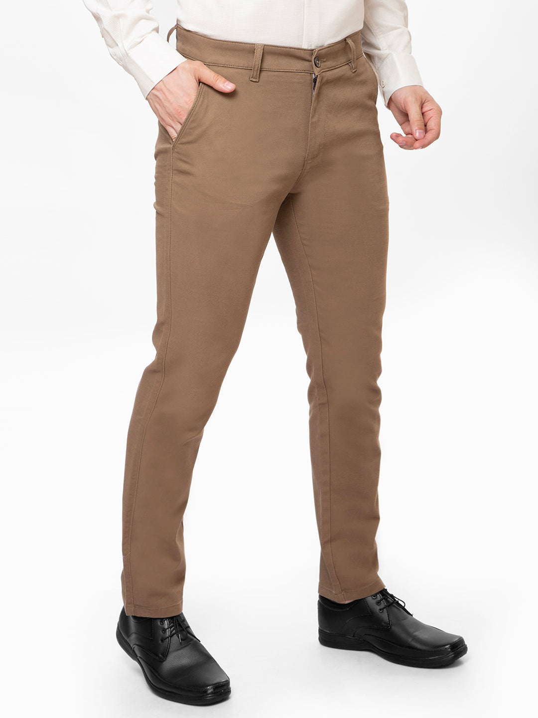 Men Brown Slim Fit Non Denim