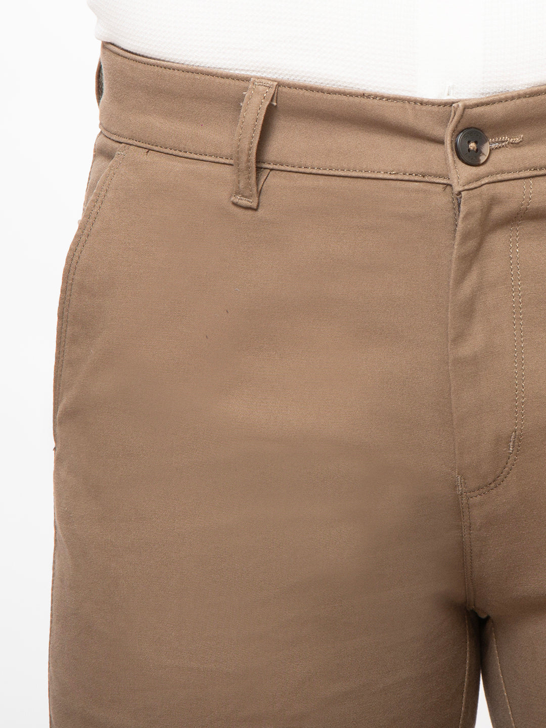 Men Brown Slim Fit Non Denim
