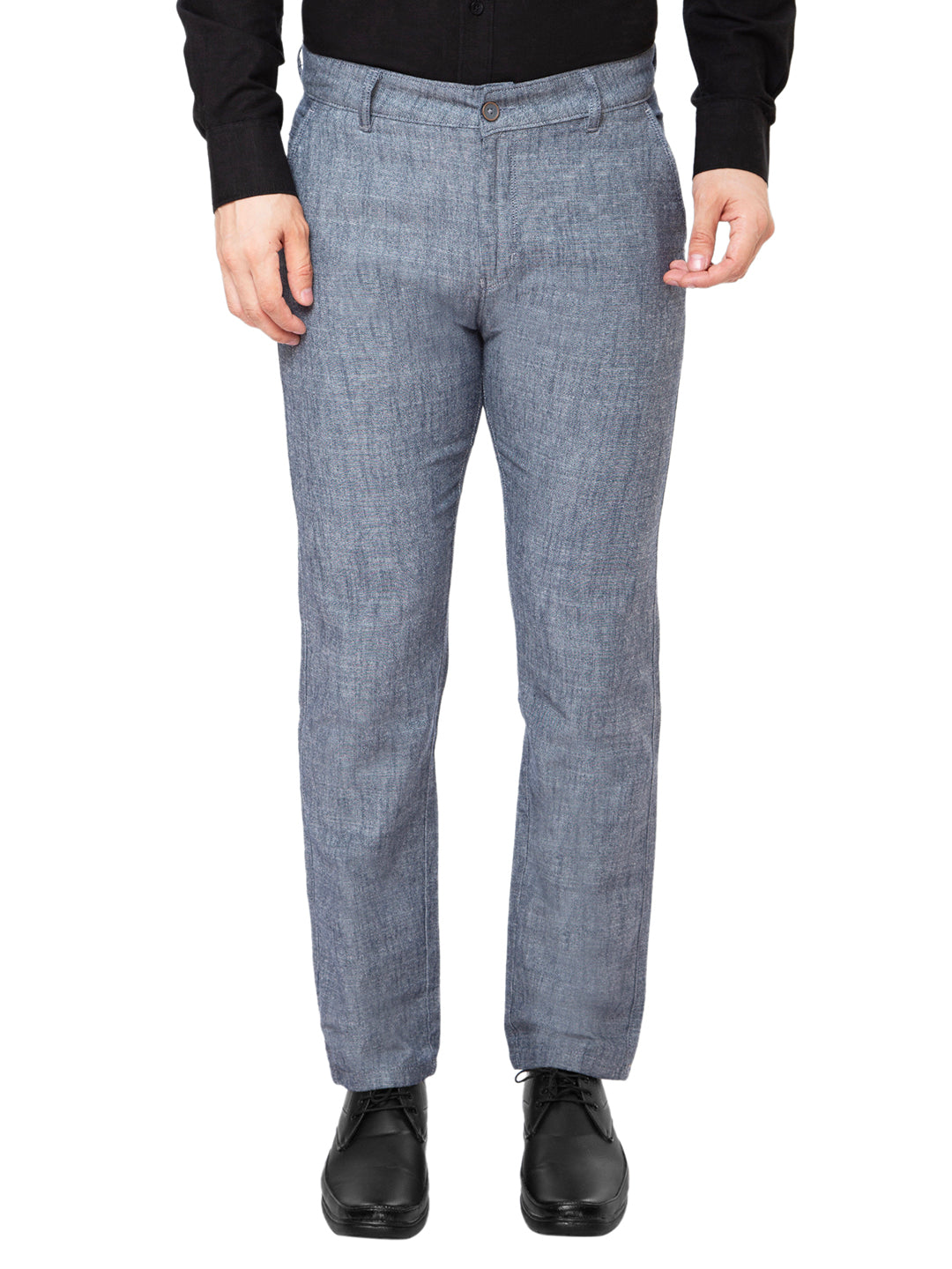 Men Navy Slim Fit Non Denim