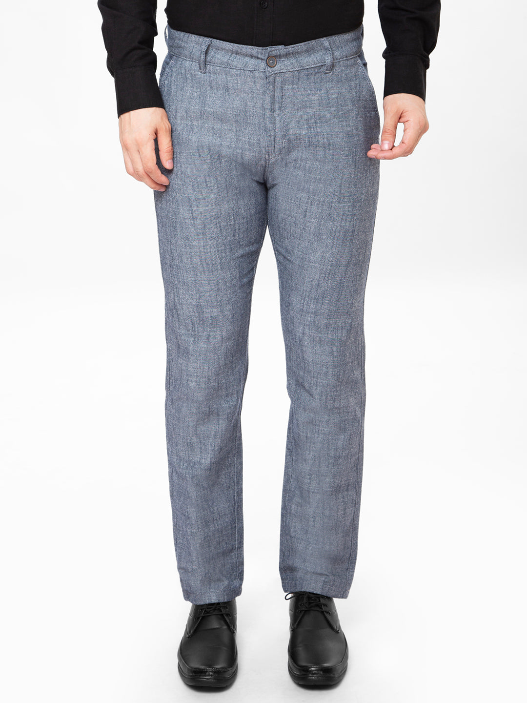 Men Navy Slim Fit Non Denim
