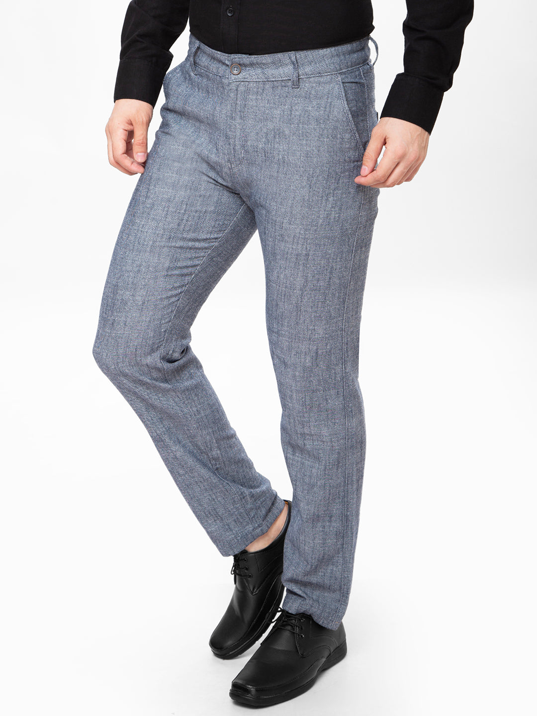 Men Navy Slim Fit Non Denim