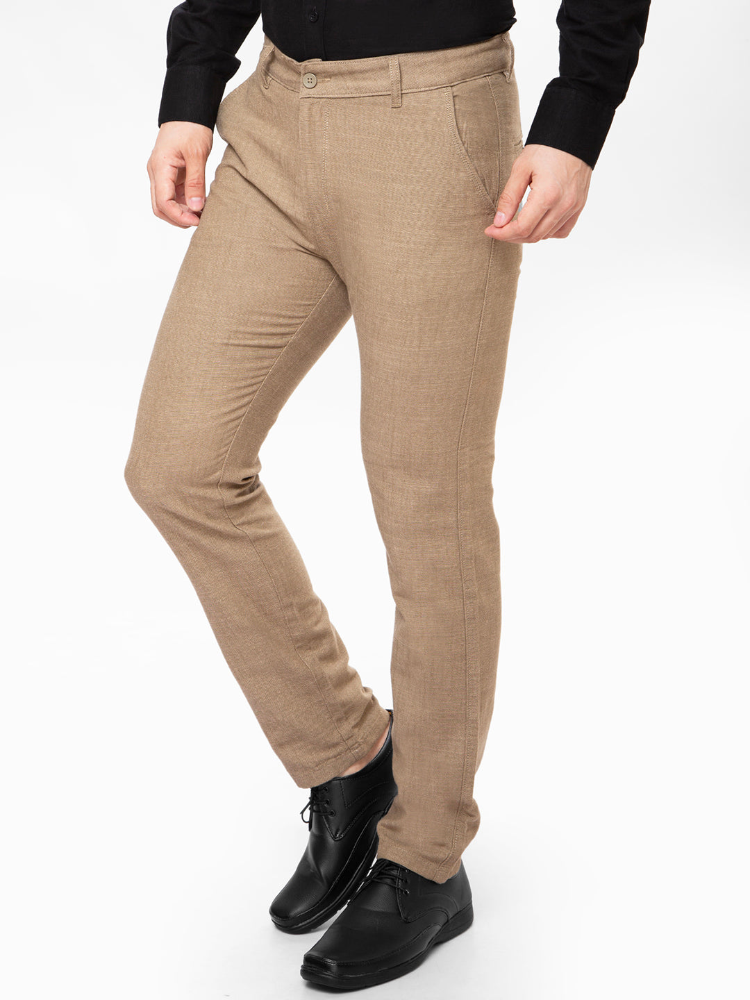 Men Khaki Slim Fit Non Denim