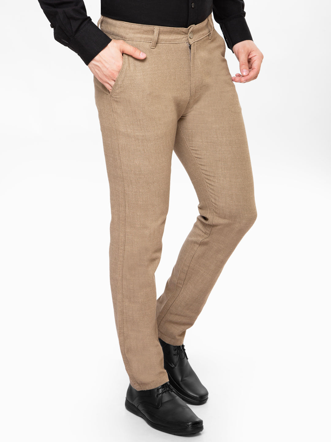 Men Khaki Slim Fit Non Denim