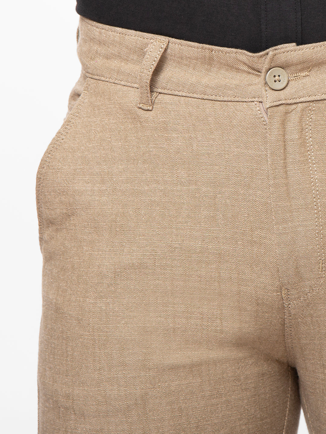 Men Khaki Slim Fit Non Denim