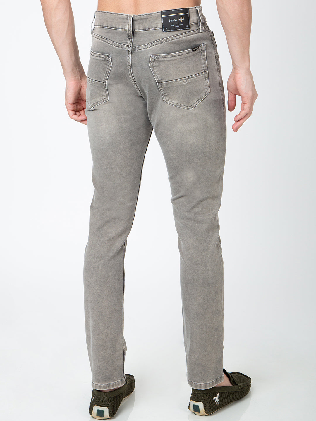 Men Narrow Fit Olive Denim