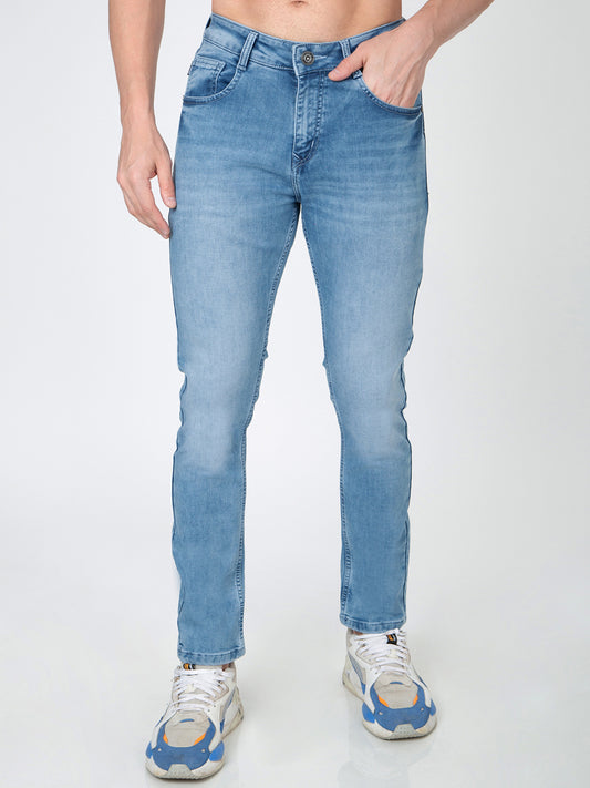 Men Narrow Fit Blue Denim