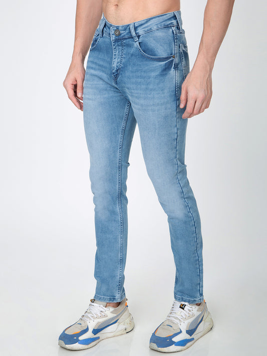 Men Narrow Fit Blue Denim