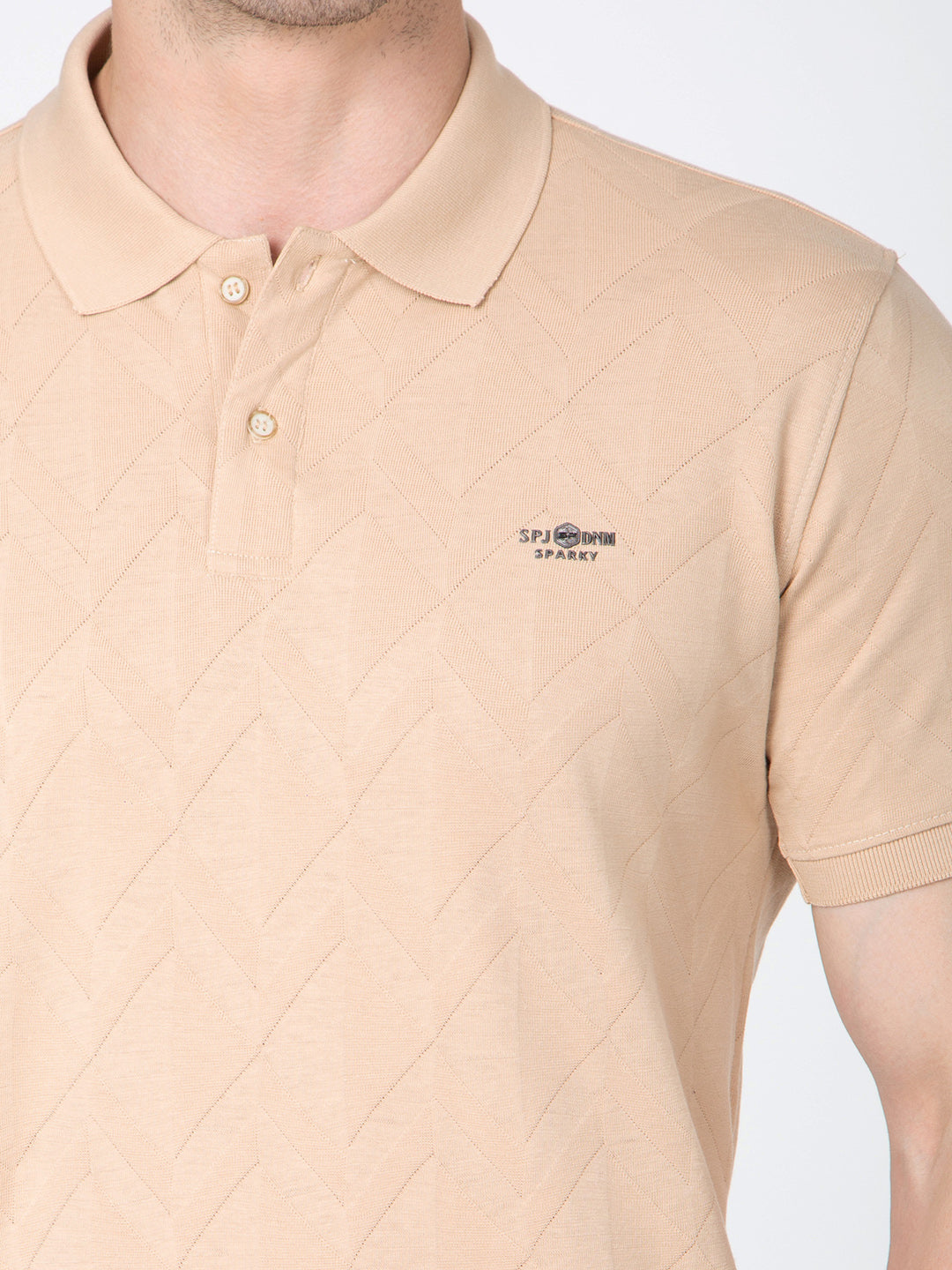 Men Light Blue Polo Jacquard T-Shirt
