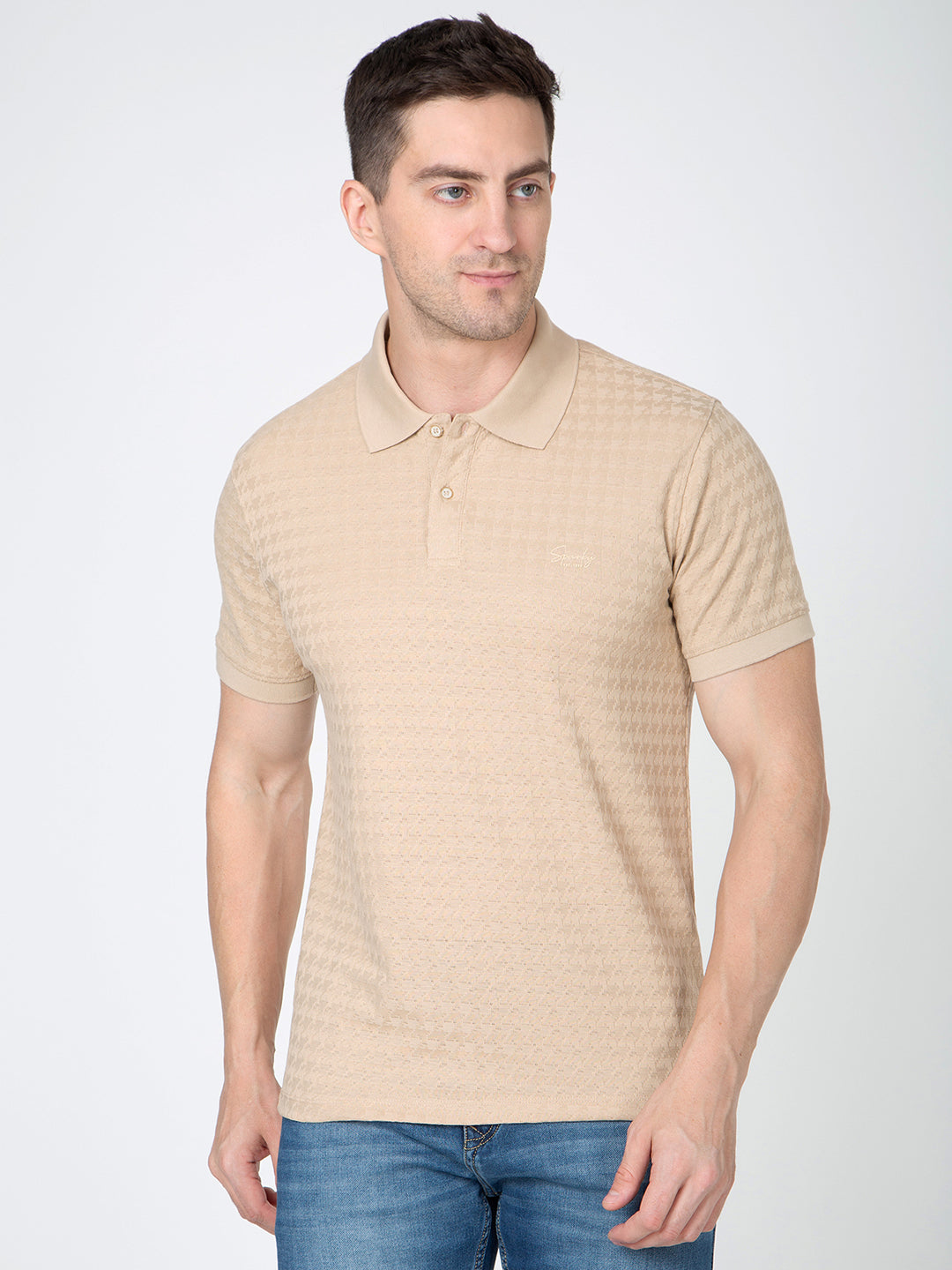 Men Fawn Polo Jacquard T-Shirt