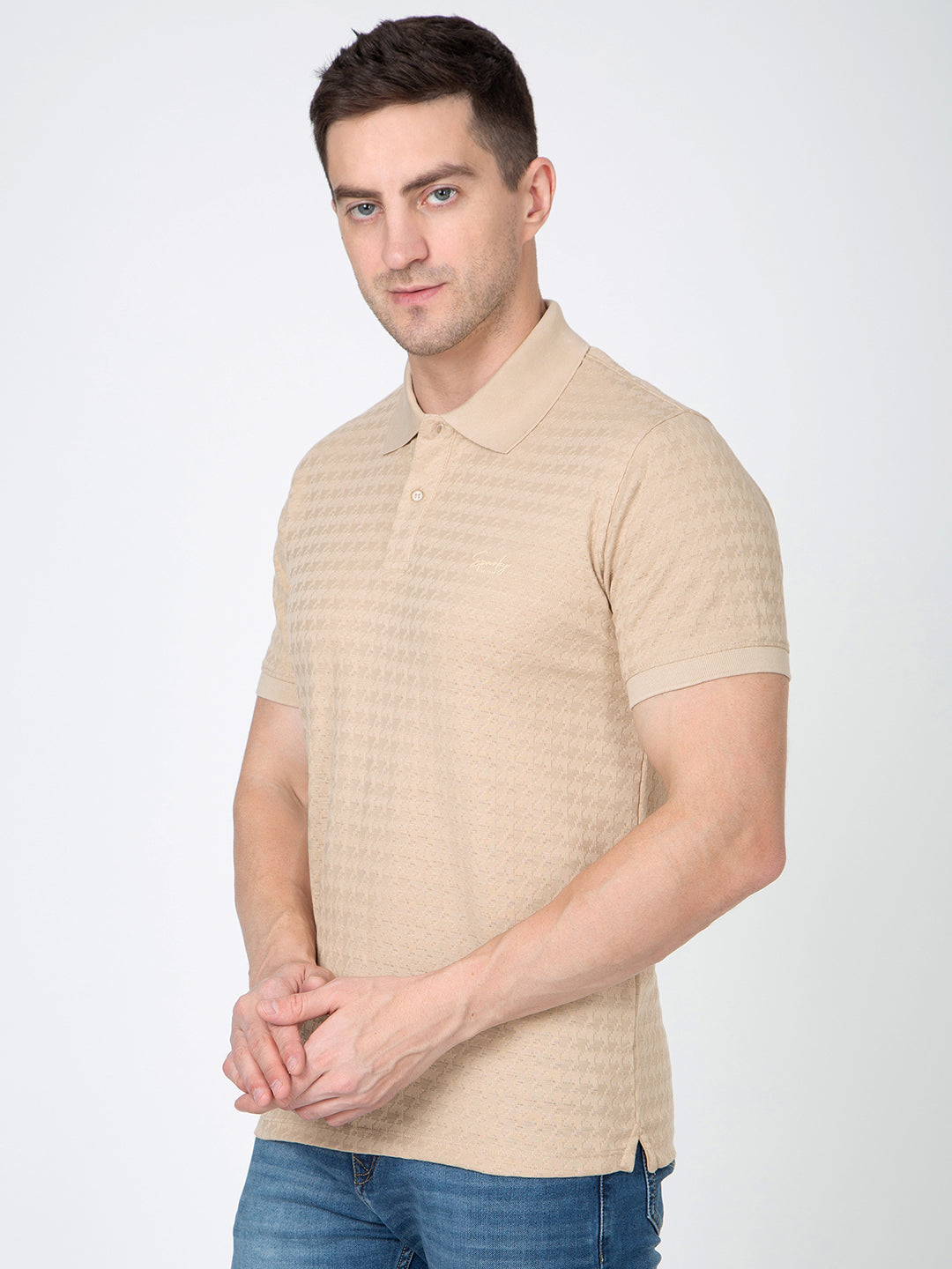 Men Fawn Polo Jacquard T-Shirt