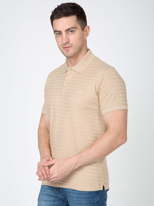 Men Fawn Polo Jacquard T-Shirt