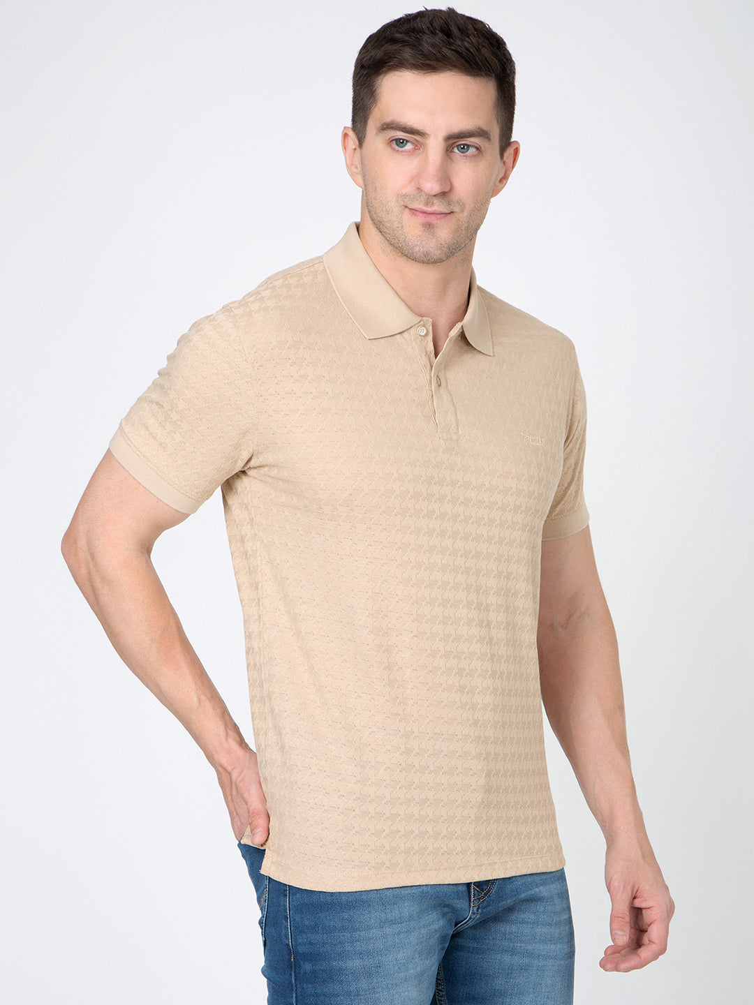 Men Fawn Polo Jacquard T-Shirt
