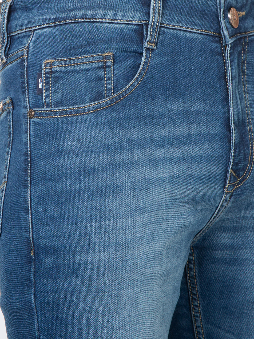 Men Narrow Fit Light Blue Denim