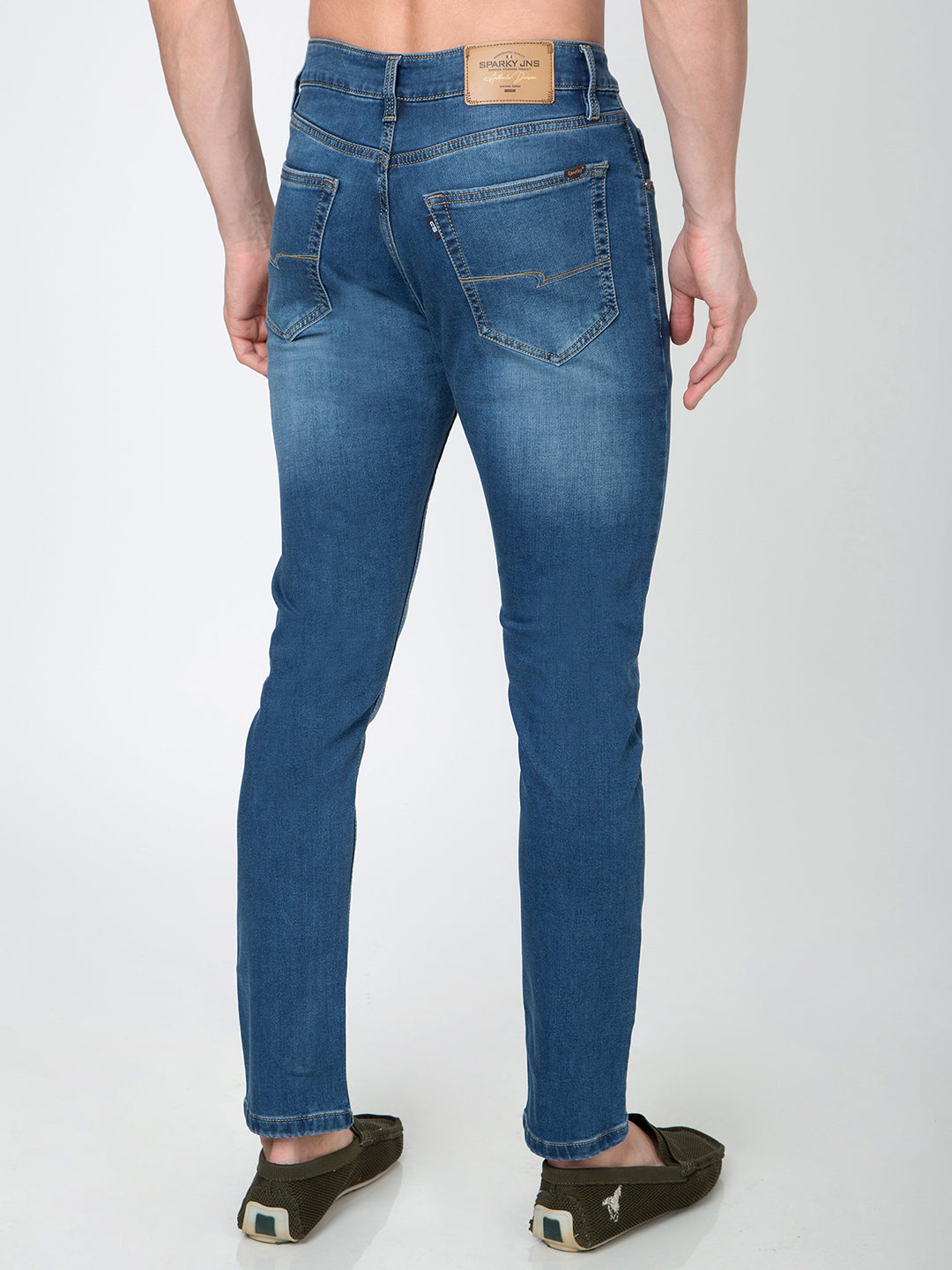 Men Narrow Fit Light Blue Denim