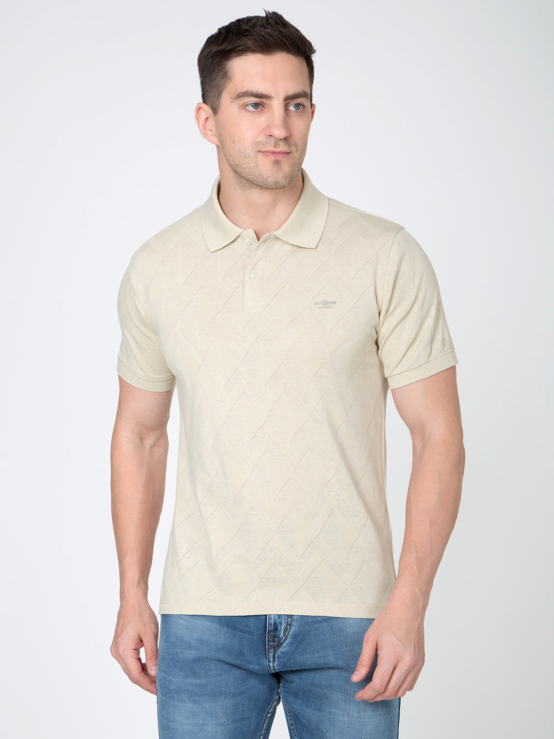 Men Fawn Polo Jacquard T-Shirt