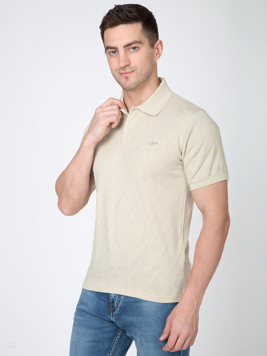 Men Fawn Polo Jacquard T-Shirt