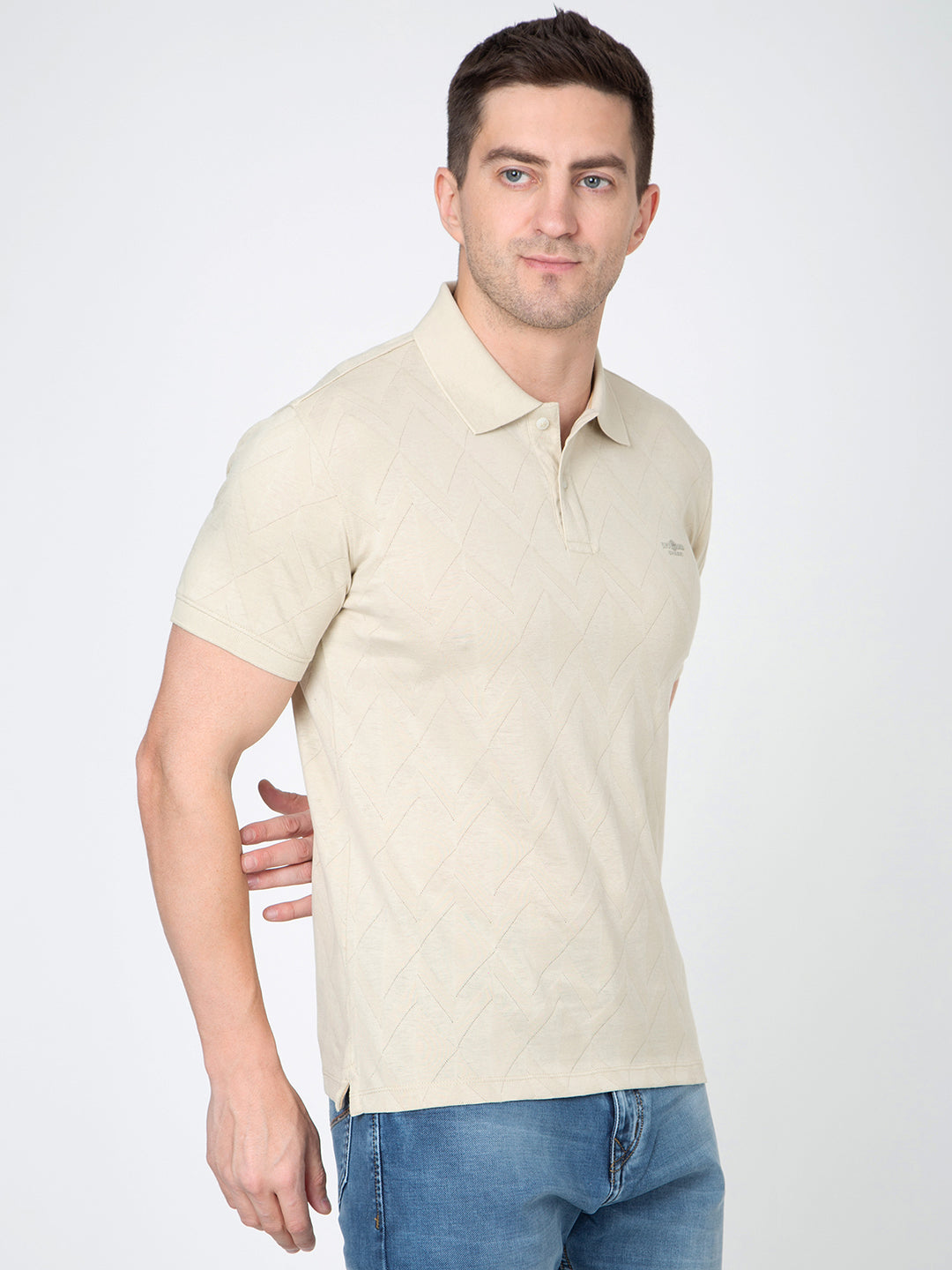 Men Fawn Polo Jacquard T-Shirt