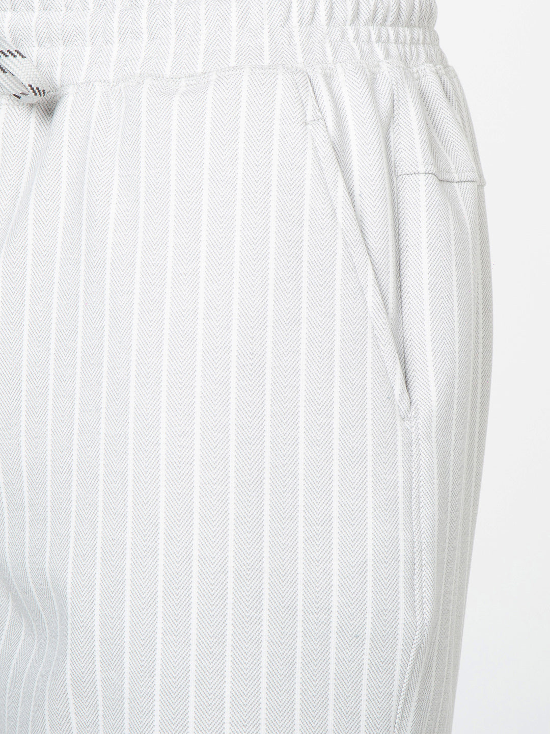 Men Striped Grey Bermuda
