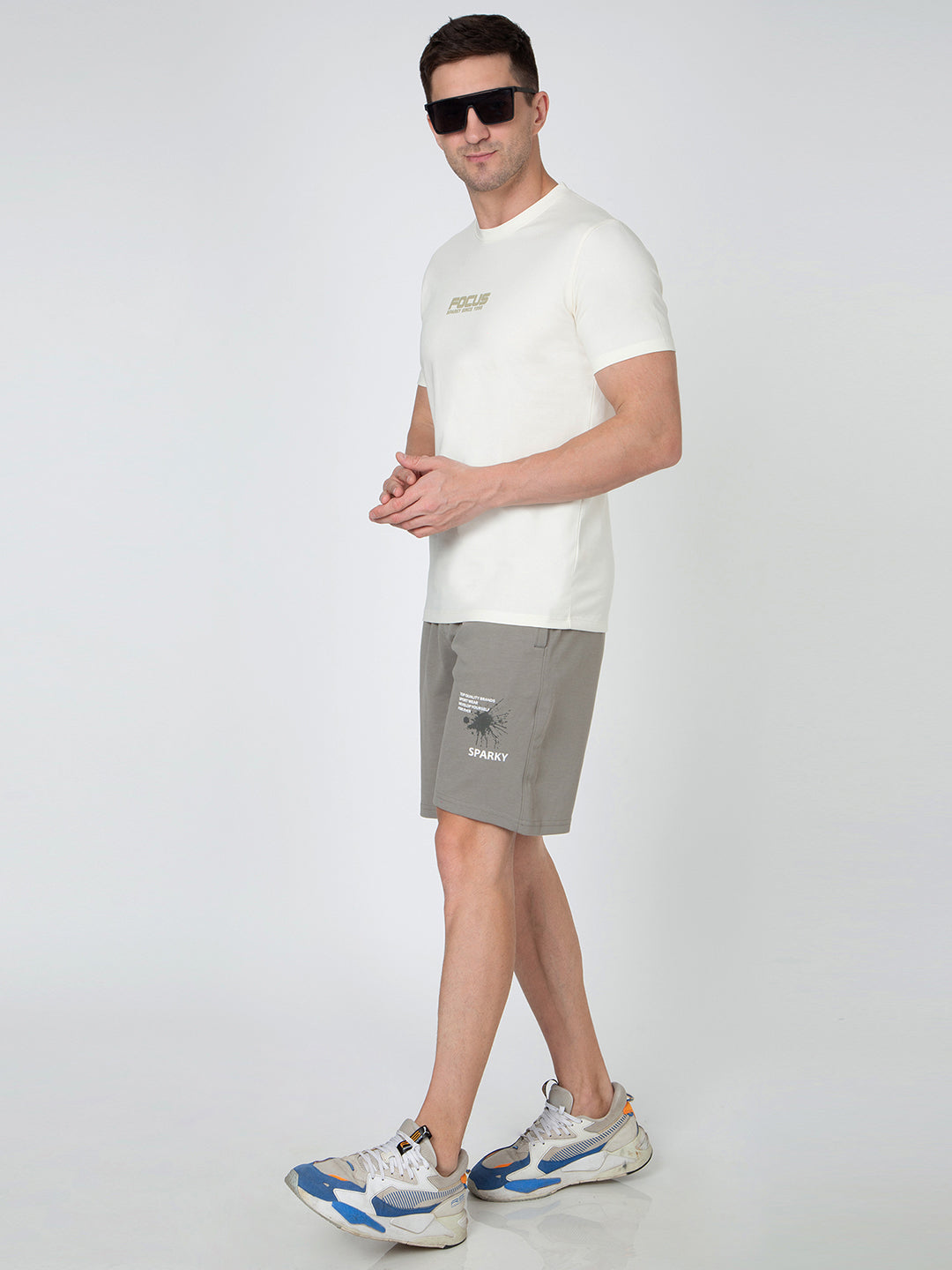 Men Light Grey Bermuda