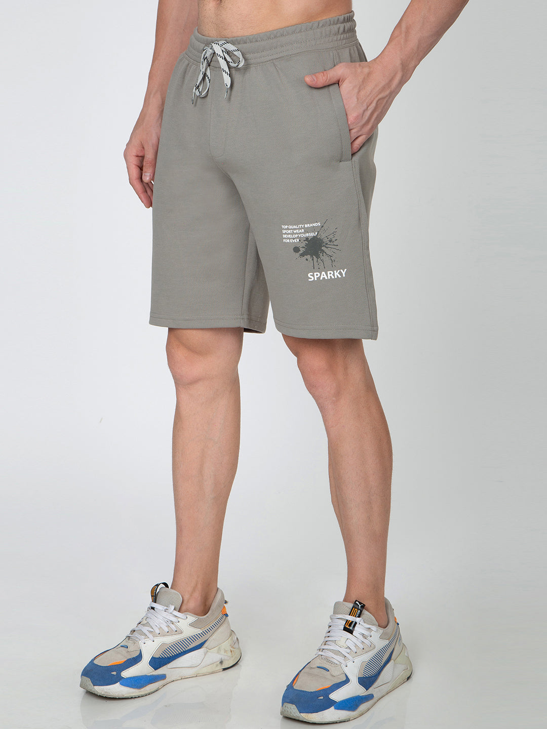 Men Light Grey Bermuda