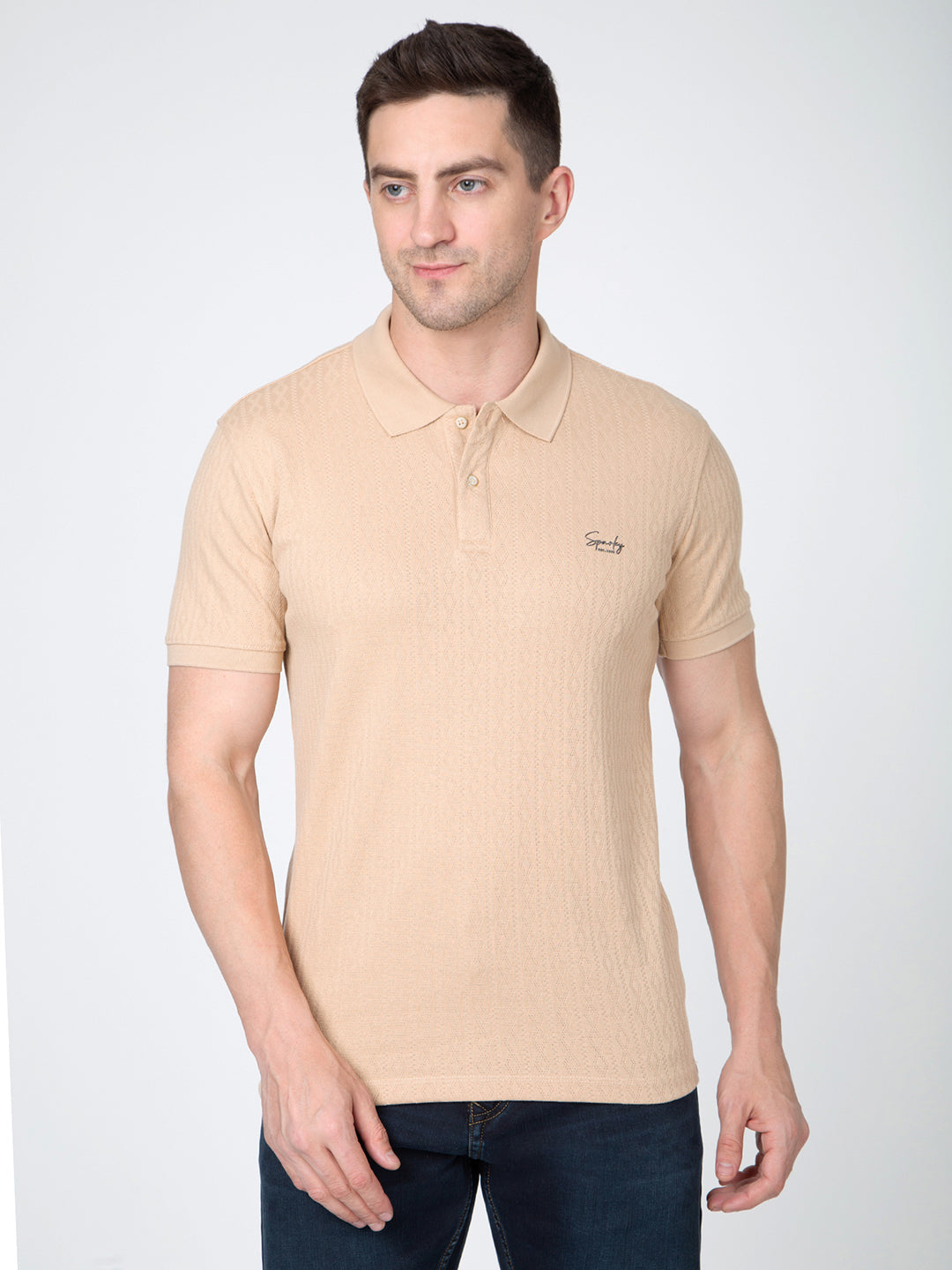 Men Fawn Polo Jacquard T-Shirt