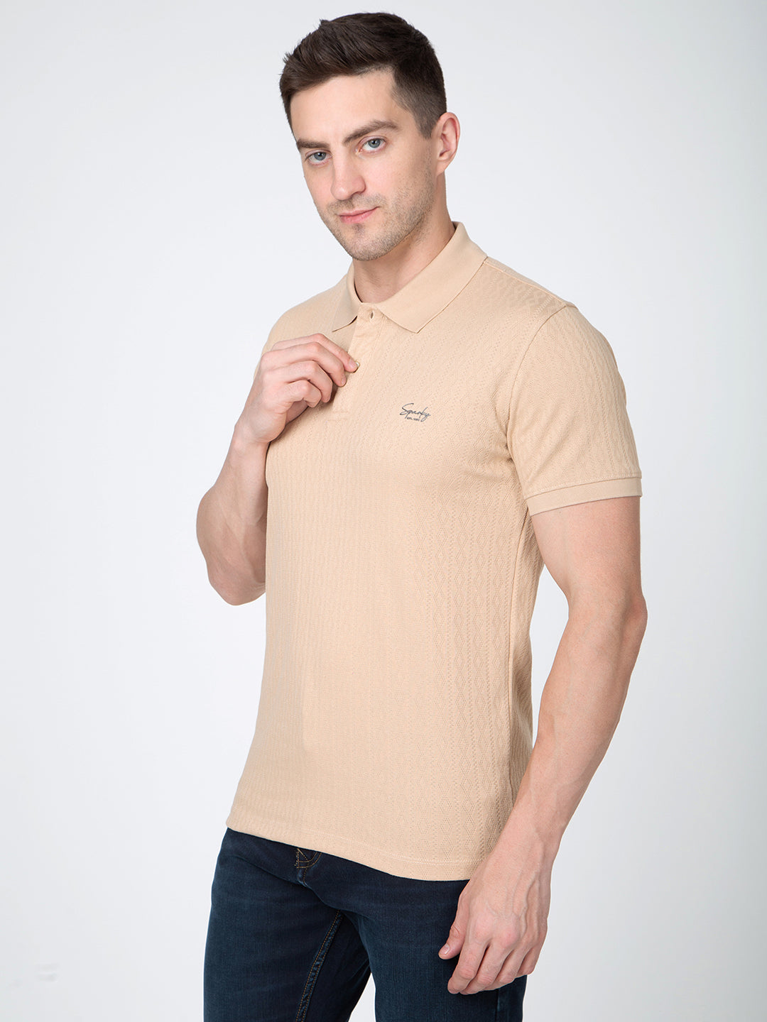 Men Fawn Polo Jacquard T-Shirt