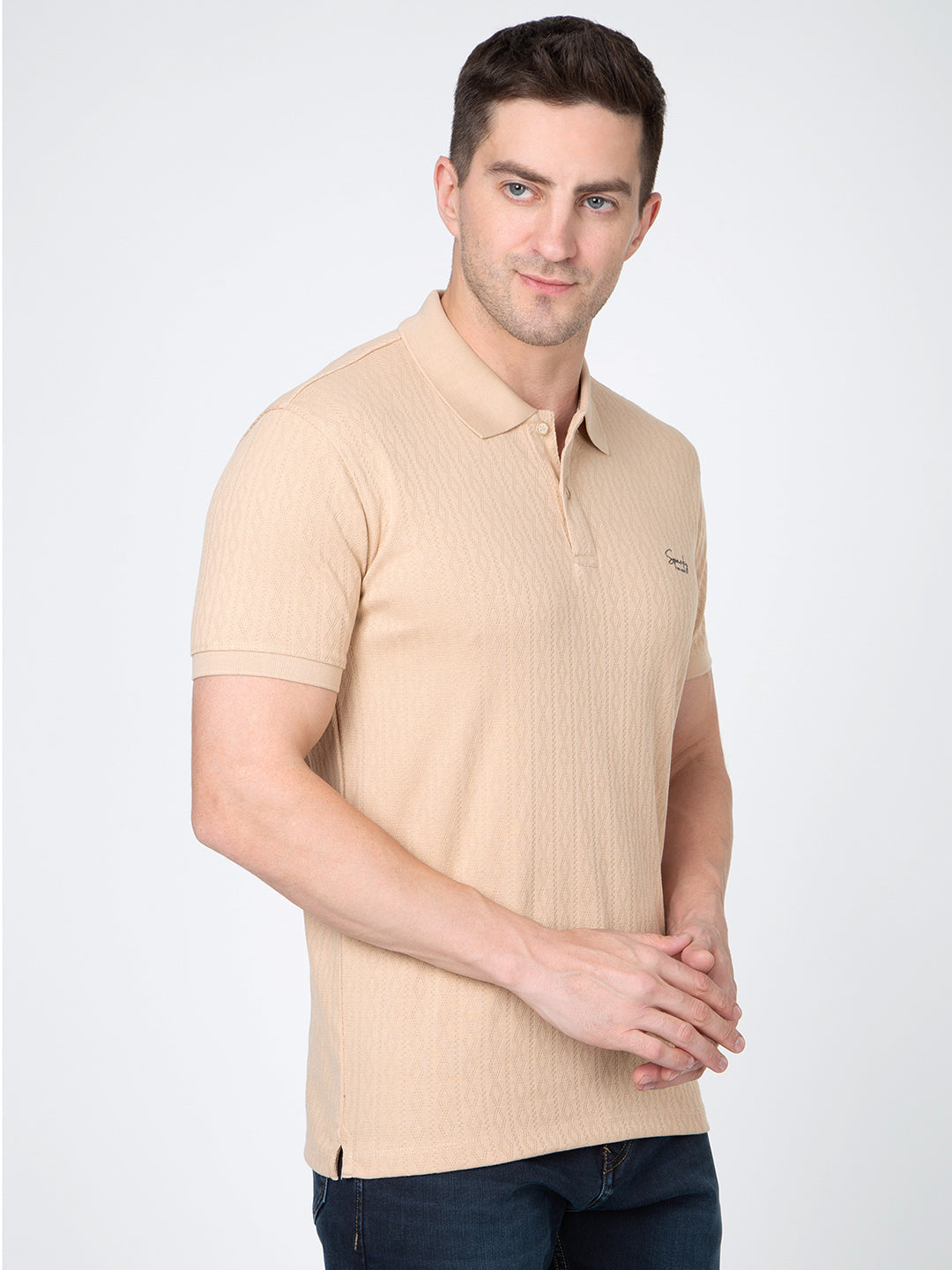 Men Fawn Polo Jacquard T-Shirt