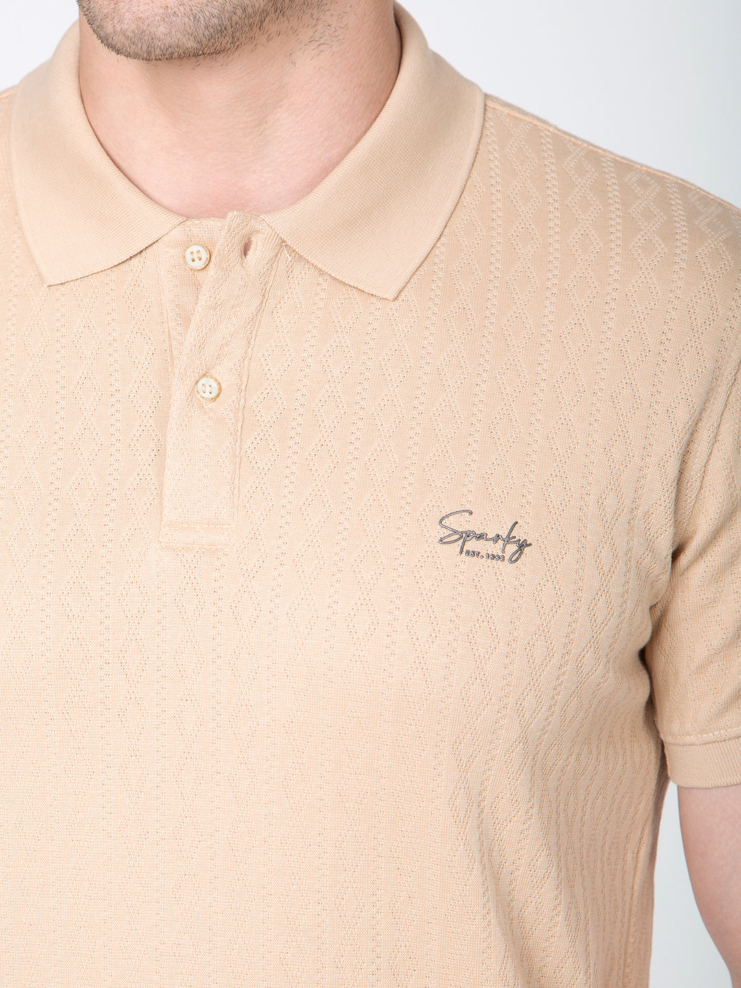 Men Fawn Polo Jacquard T-Shirt