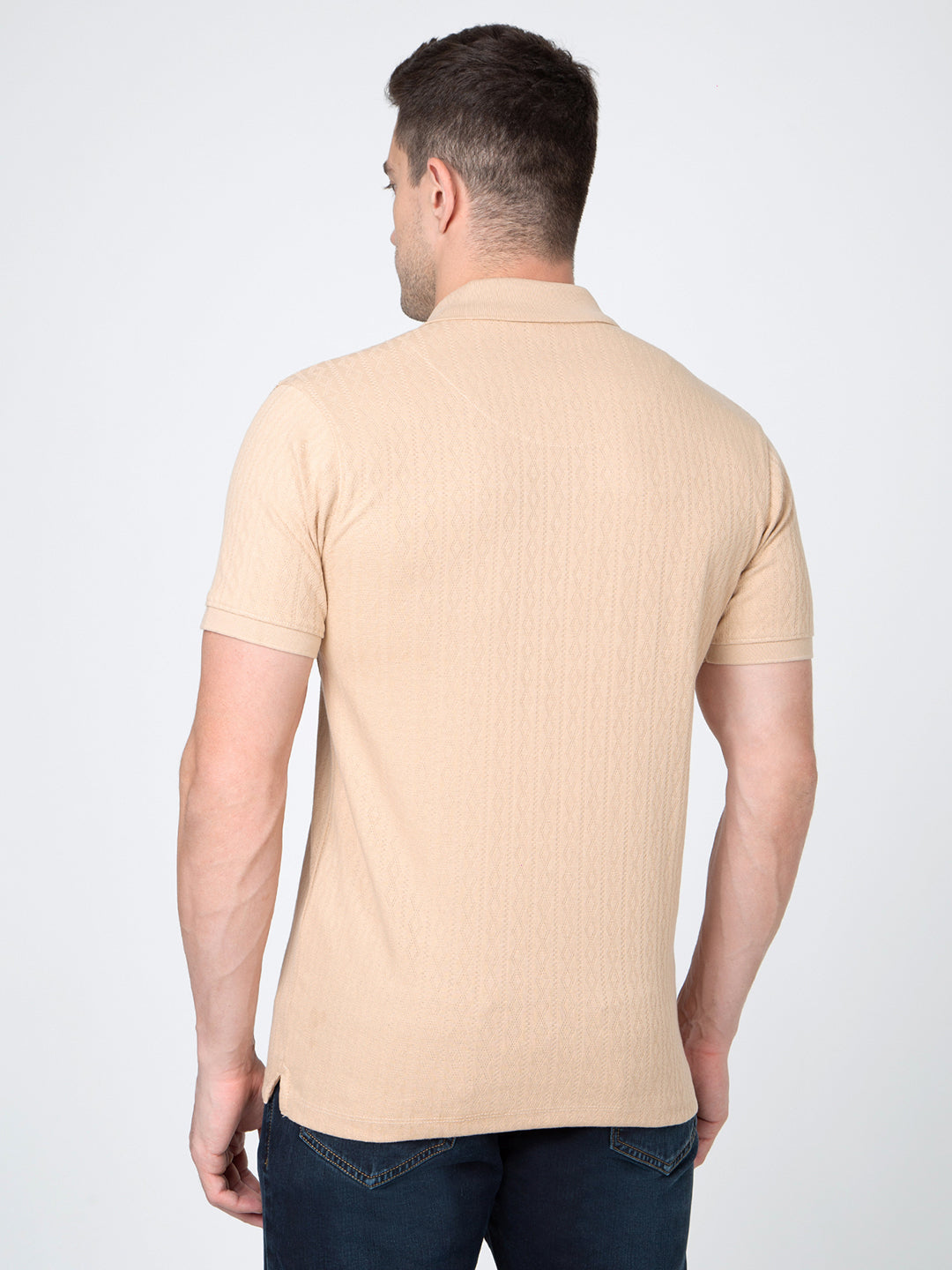 Men Fawn Polo Jacquard T-Shirt