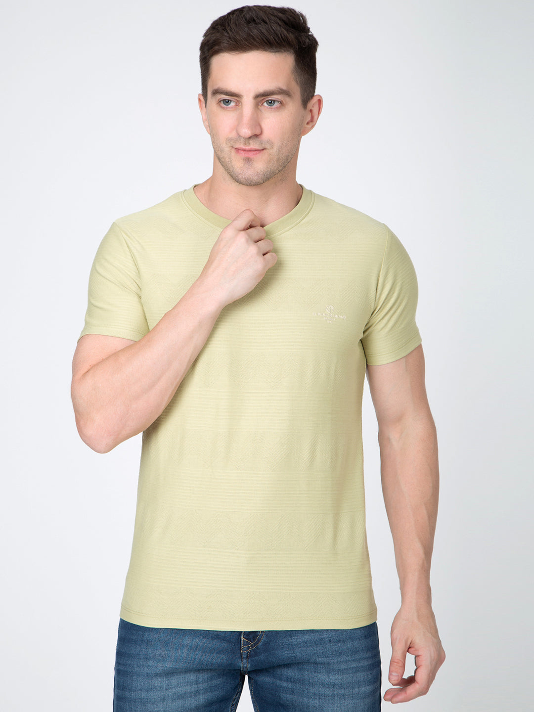 Men Pista Round Neck Jaquard T-Shirt