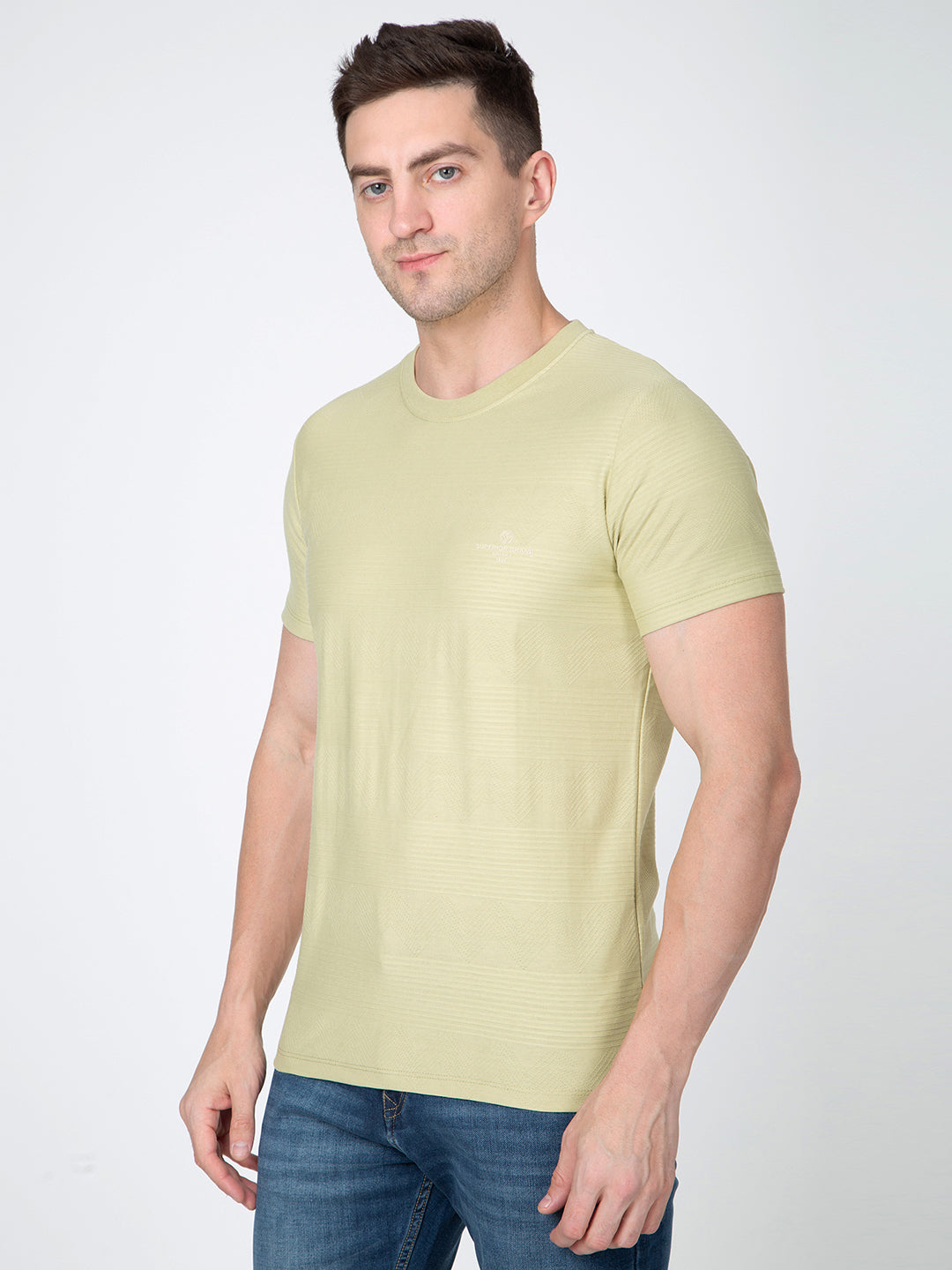 Men Pista Round Neck Jaquard T-Shirt
