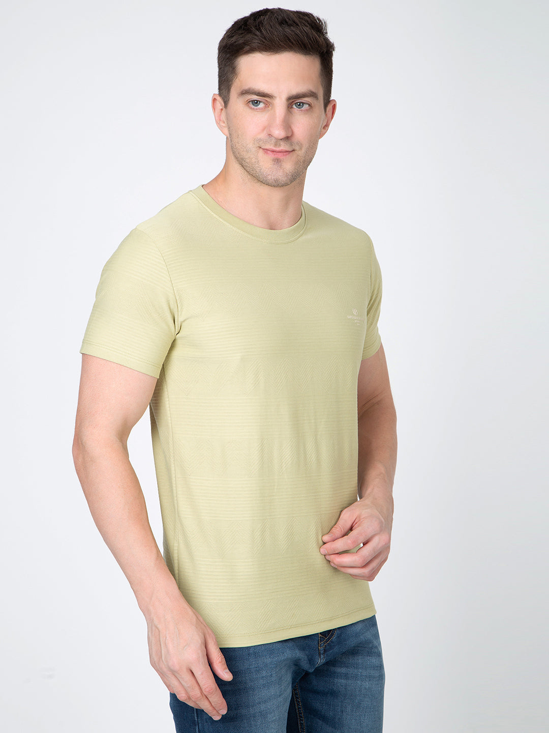 Men Pista Round Neck Jaquard T-Shirt